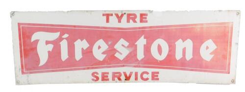 A Firestone Tyre Service painted aluminium sign