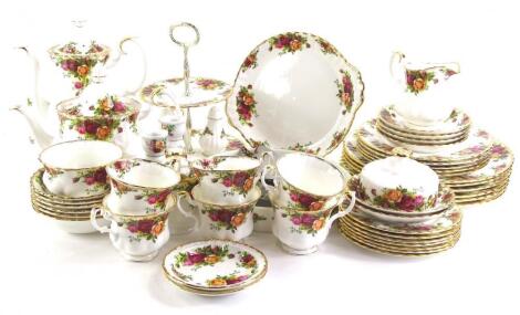 A Royal Albert Old Country Roses pattern part dinner and tea service