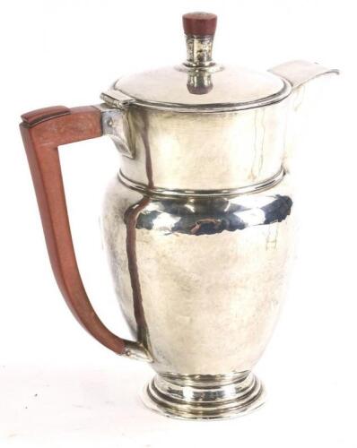 A George VI hammered silver coffee pot