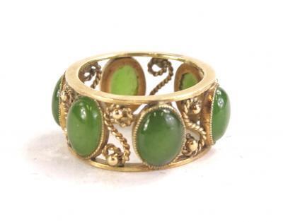 A jade set dress ring