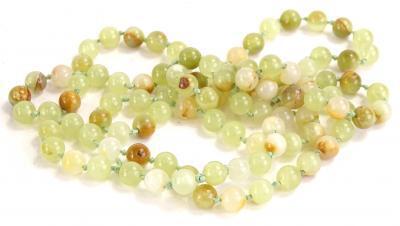 A modern jade beaded necklace