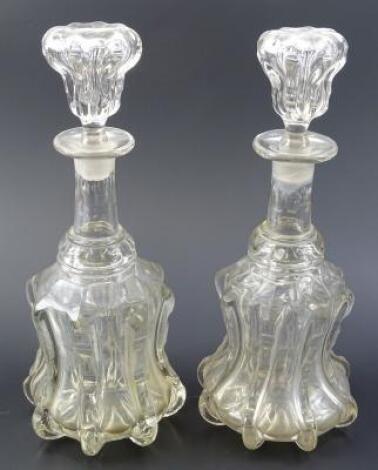 A pair of mid William V lead glass decanters