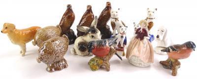 A collection of ceramic animals etc.