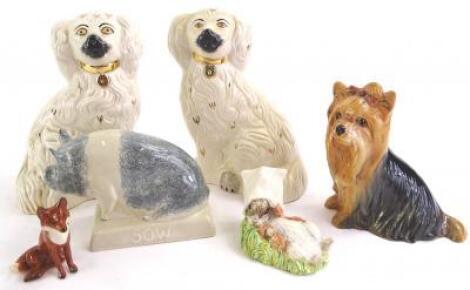 A collection of ceramic animals