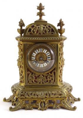 A French gilt brass mantel timepiece