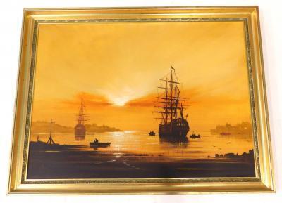 Les Spence. Galleon Moored at sunrise