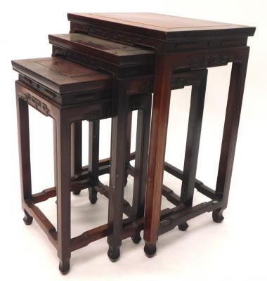 A nest of four modern Chinese hardwood tables