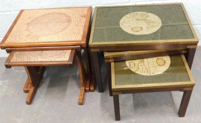 A nest of three teak retro G-Plan style tables