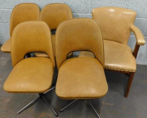 A set of four 1950/60s retro style revolving dining chairs