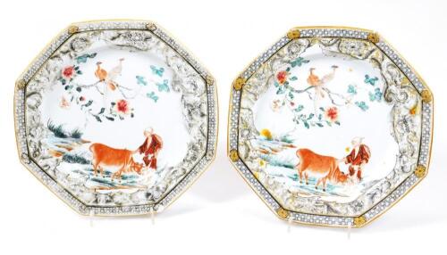 A pair of oriental porcelain plates