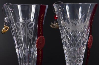 Twelve Waterford Crystal limited edition Twelve Days of Christmas glasses - 3