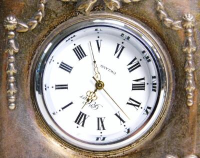 An Elizabeth II silver fronted mantel clock - 2