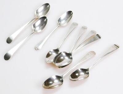 Various George III silver teaspoons