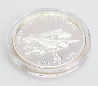 A Concorde Milestone silver five pound medallion coin - 2