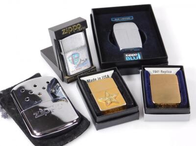 Various Zippo cigarette lighters