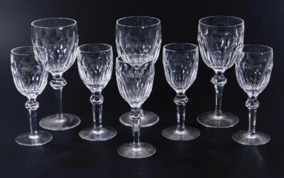 Eight various Waterford crystal wine glasses