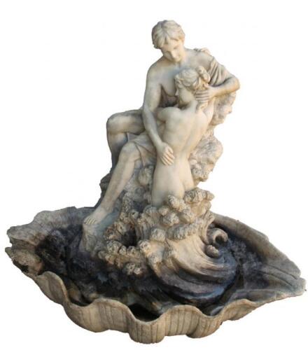 A resin garden statue water feature