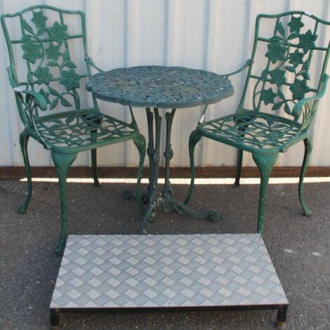 A wire work garden patio set