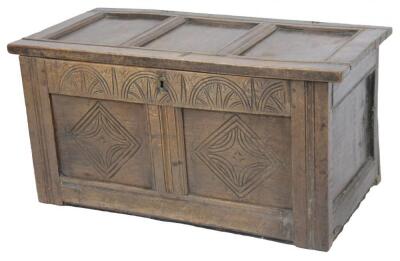 An 18thC oak coffer