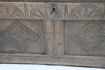 An 18thC oak coffer - 2