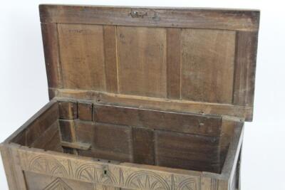 An 18thC oak coffer - 5