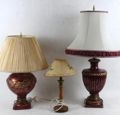 Various table lamps