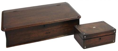 A late 19thC mahogany clerk's box