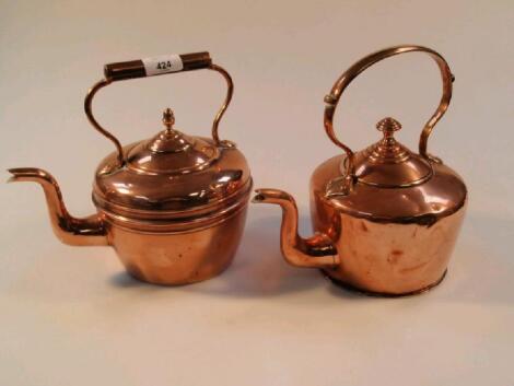 Two 19thC copper kettles