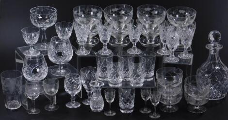 Various crystal glassware