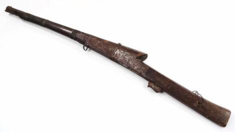 A Chinese matchlock carbine rifle.