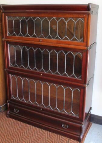 A 20thC Globe Wernicke three sectional bookcase