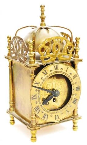 A mid 20thC Smiths brass lantern clock