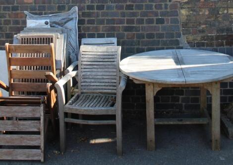 A teak patio suite