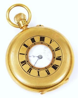 *An 18ct gold half hunter pocket watch