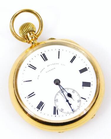 *An 18ct gold open face pocket watch