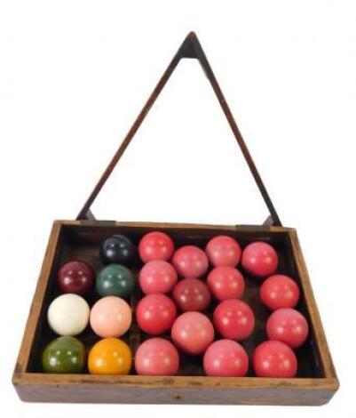 A set of Victorian stained snooker balls