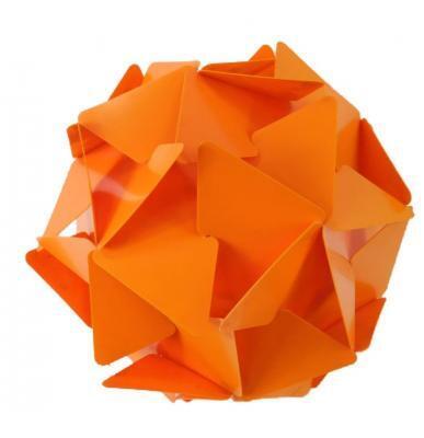 A 1970's orange plastic kit form ceiling light