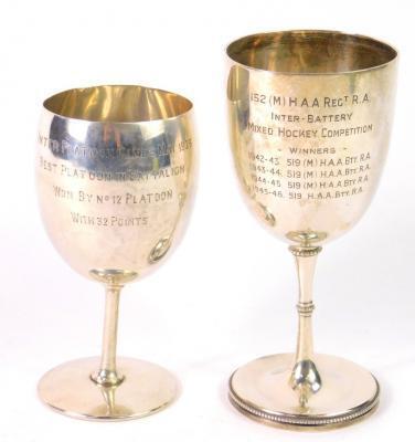 A George V silver military goblet