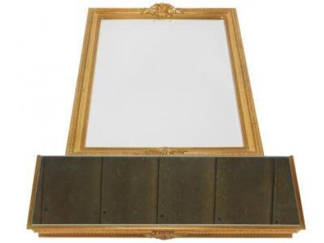 A rococo style gilt wall mirror and console table