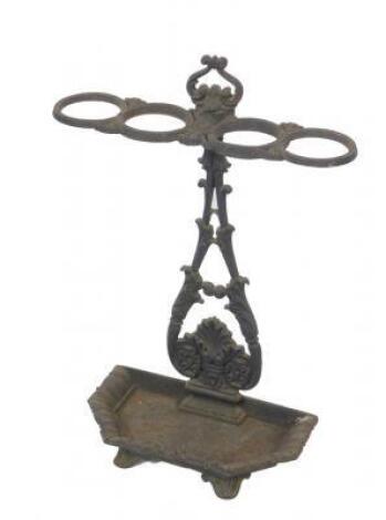 A Victorian cast iron umbrella and stick stand