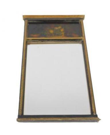 *A Continental 18thC style ebonised and gilt wall mirror