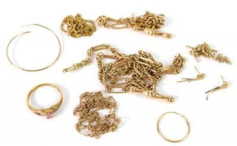 A group of 9ct gold neck chains