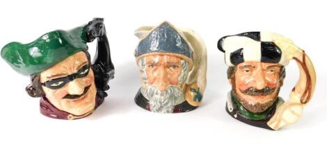 Three large Royal Doulton character jugs