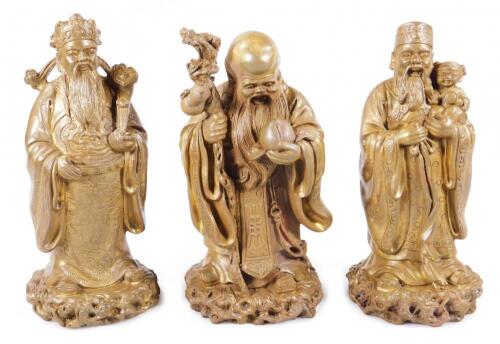 Three various Chinese gilt bronze figures