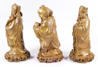 Three various Chinese gilt bronze figures - 2