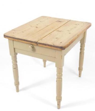 *A Victorian stripped and painted pine kitchen table