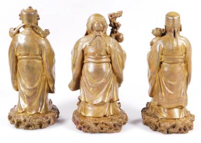 Three various Chinese gilt bronze figures - 3