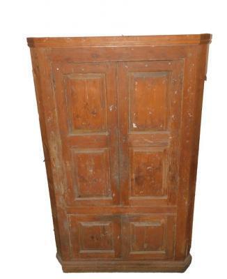 A 19thC pine corner cupboard