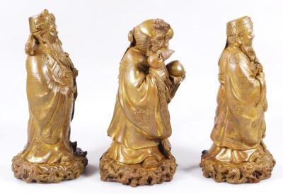 Three various Chinese gilt bronze figures - 4