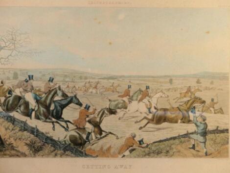 After Henry Alken. Set of four Leicestershire Hunt colour prints after Fielding